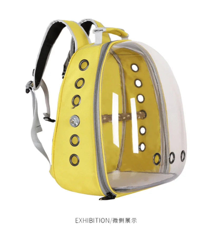 Bird Traval Carrier Cage Clear Backpack to Carry Parakeet Cockatiel Parrot with Metal Tray Wood Perch parrot cage bird nest