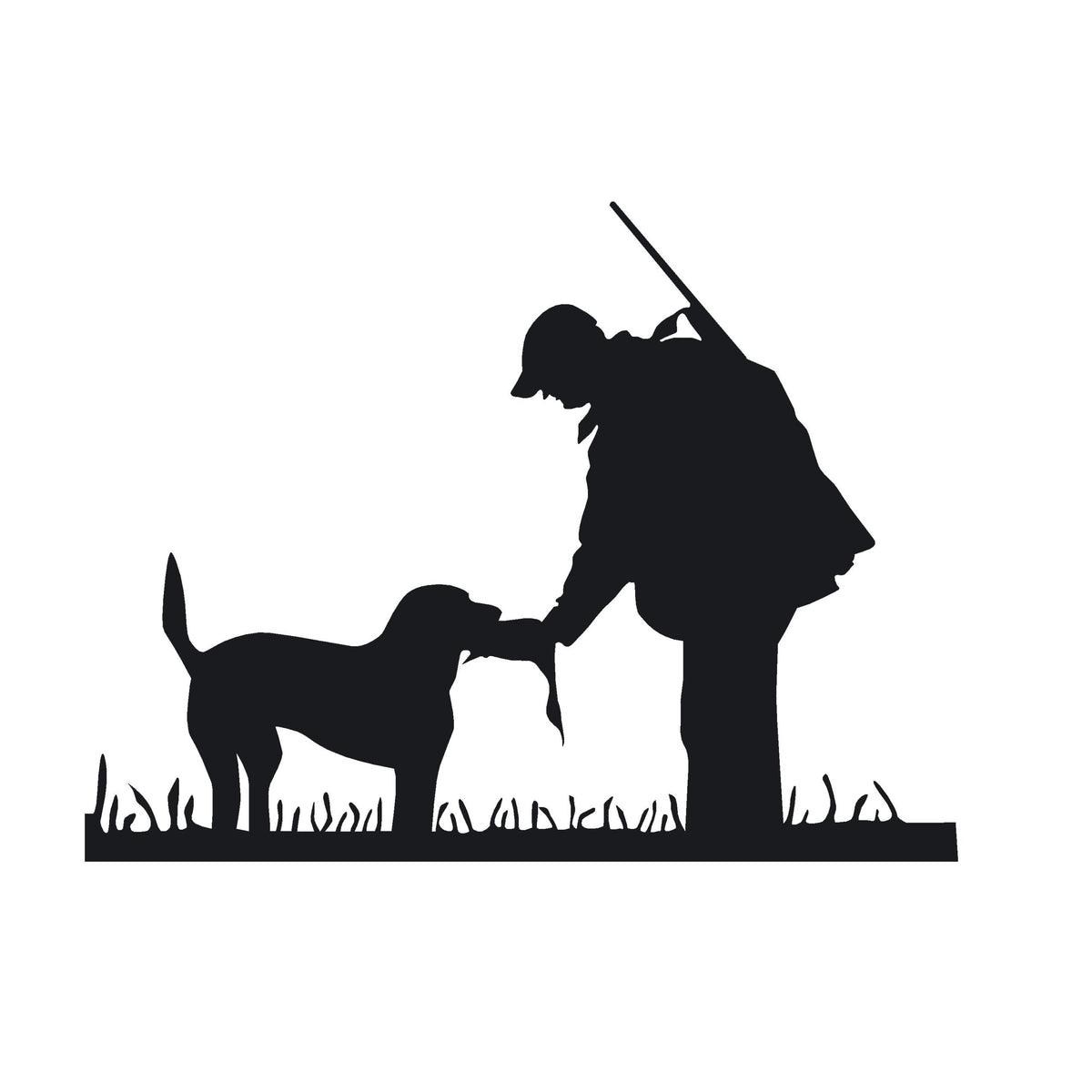 Deliver to Hand Decal - Hunter and Dog Hunting Sticker - 1228