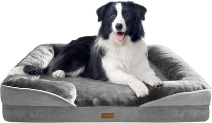 Orthopedic Dog Bed Sofa with Bolster Washable Cover Waterproof Liner