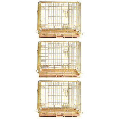 24-42" Collapsible Copper Gold Dog Crate GLD24/30/36/42