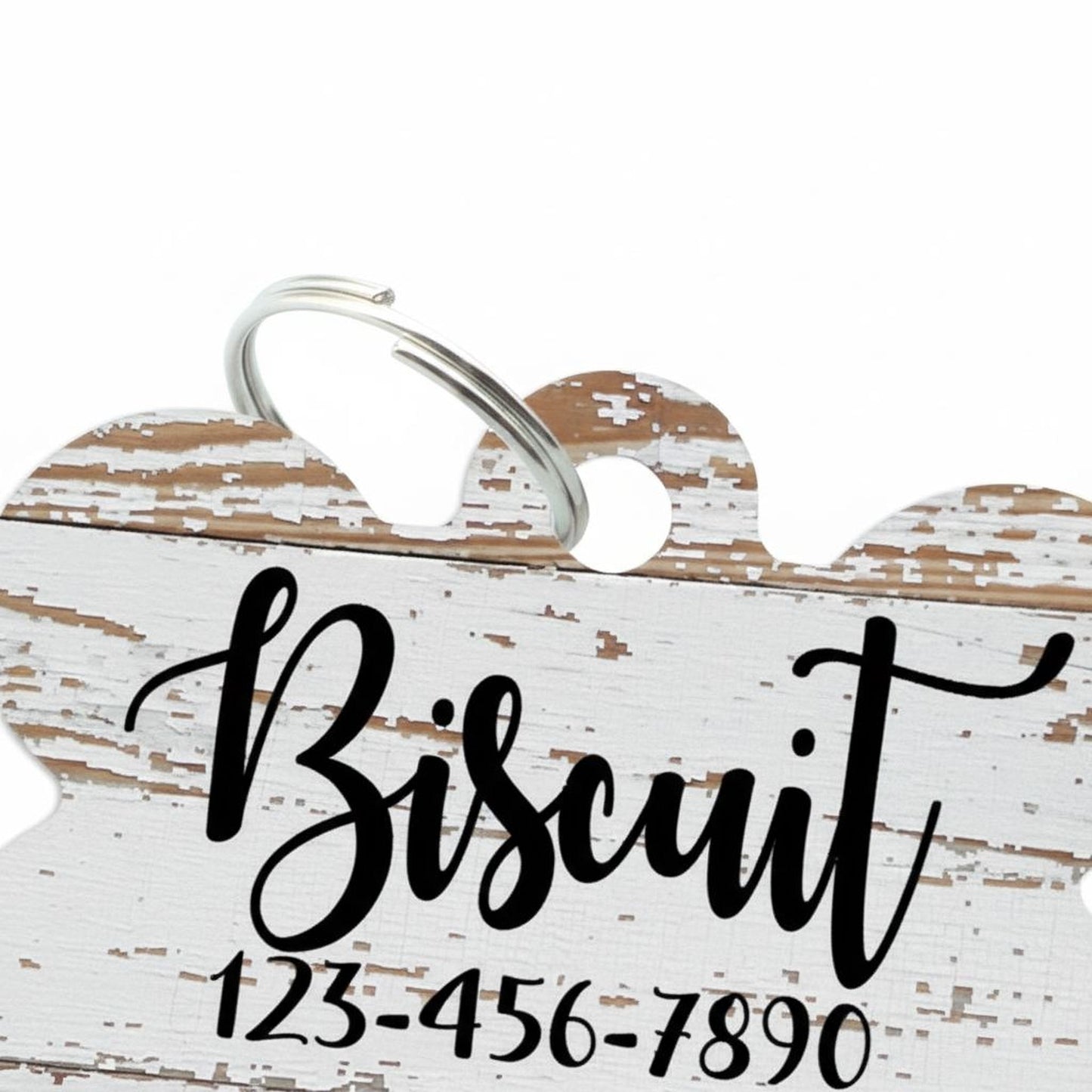 Pet ID Tag, Weathered Wood Pattern Custom Dog Name Tag, personalized dog tag, wood texture pet id tag, woodgrain dog name tag
