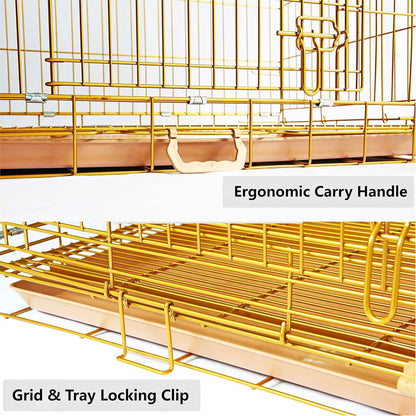 24-42" Collapsible Copper Gold Dog Crate GLD24/30/36/42