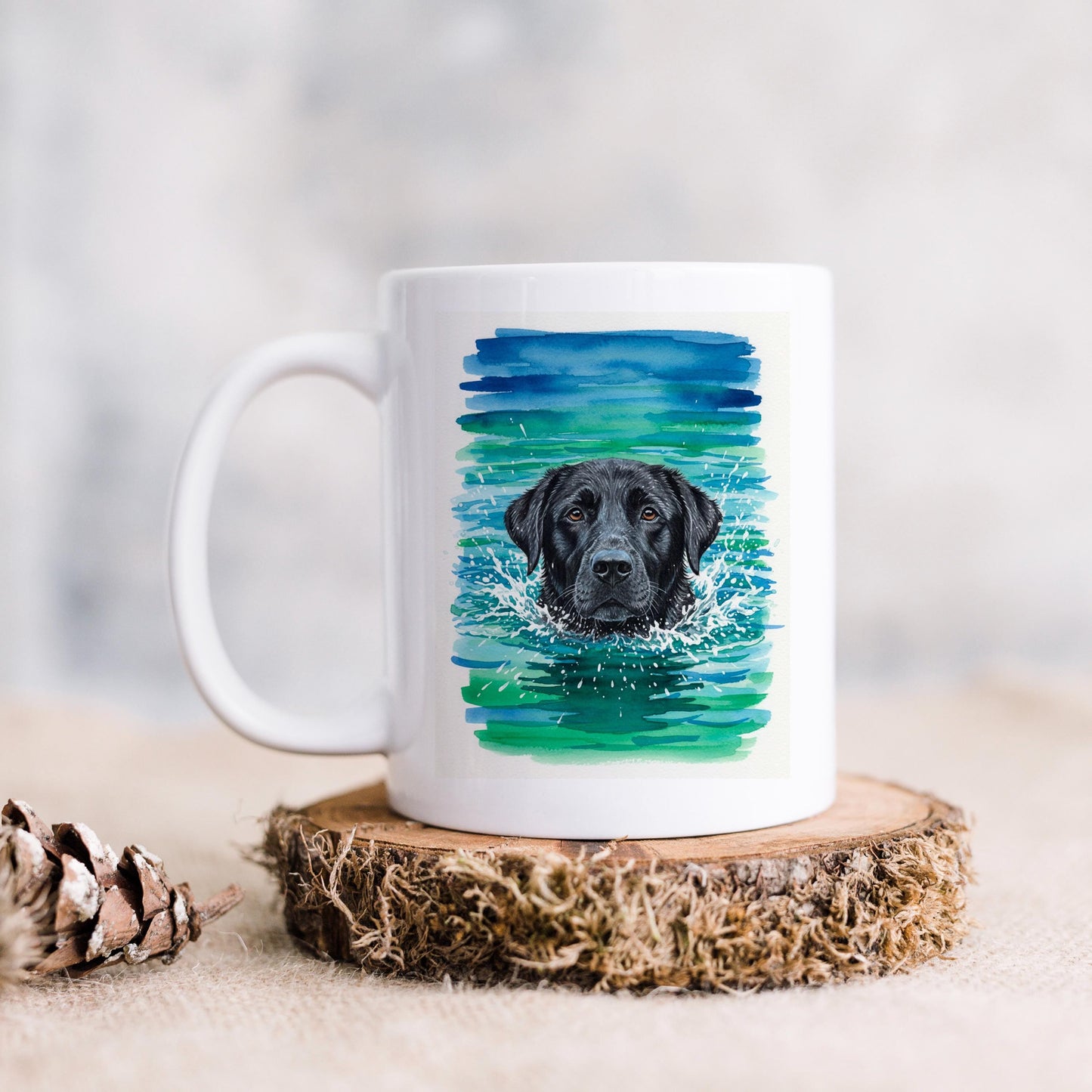 Black Labrador Mug - Watercolor Dog Lover Coffee Cup | Lab Owner Gift