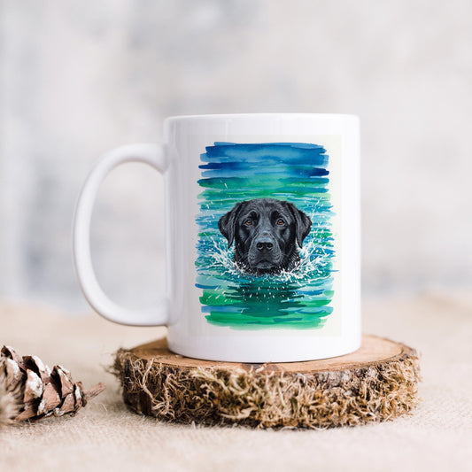 Black Labrador Mug - Watercolor Dog Lover Coffee Cup | Lab Owner Gift