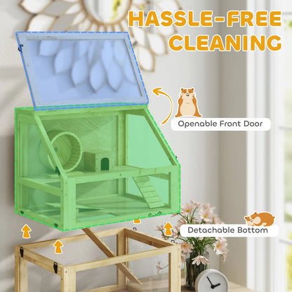 3 Tier Wooden Hamster Cage with Digging Base