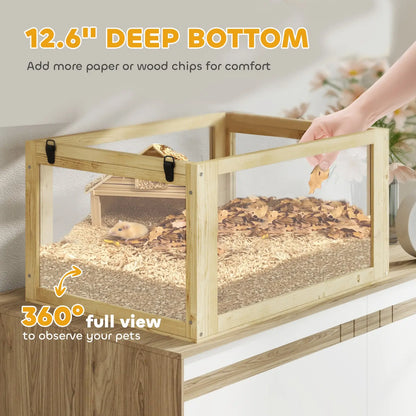 3 Tier Wooden Hamster Cage with Digging Base