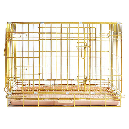 24-42" Collapsible Copper Gold Dog Crate GLD24/30/36/42