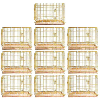 24-42" Collapsible Copper Gold Dog Crate GLD24/30/36/42