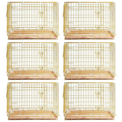 24-42" Collapsible Copper Gold Dog Crate GLD24/30/36/42
