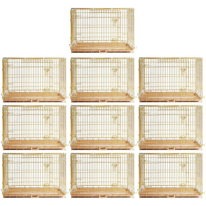 24-42" Collapsible Copper Gold Dog Crate GLD24/30/36/42