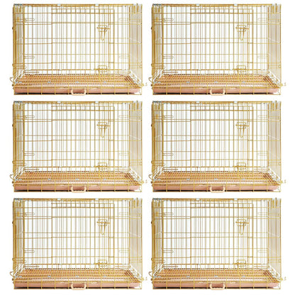 24-42" Collapsible Copper Gold Dog Crate GLD24/30/36/42