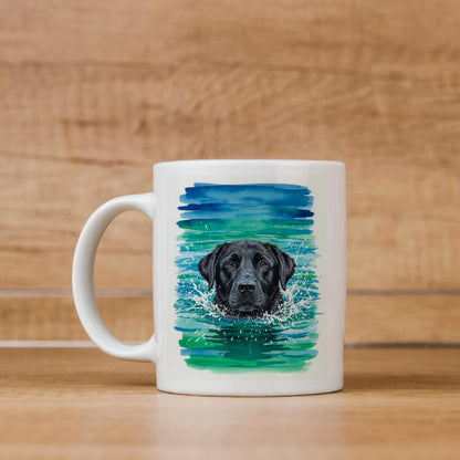 Black Labrador Mug - Watercolor Dog Lover Coffee Cup | Lab Owner Gift