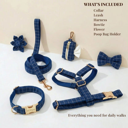 Plaid Dark Blue Set
