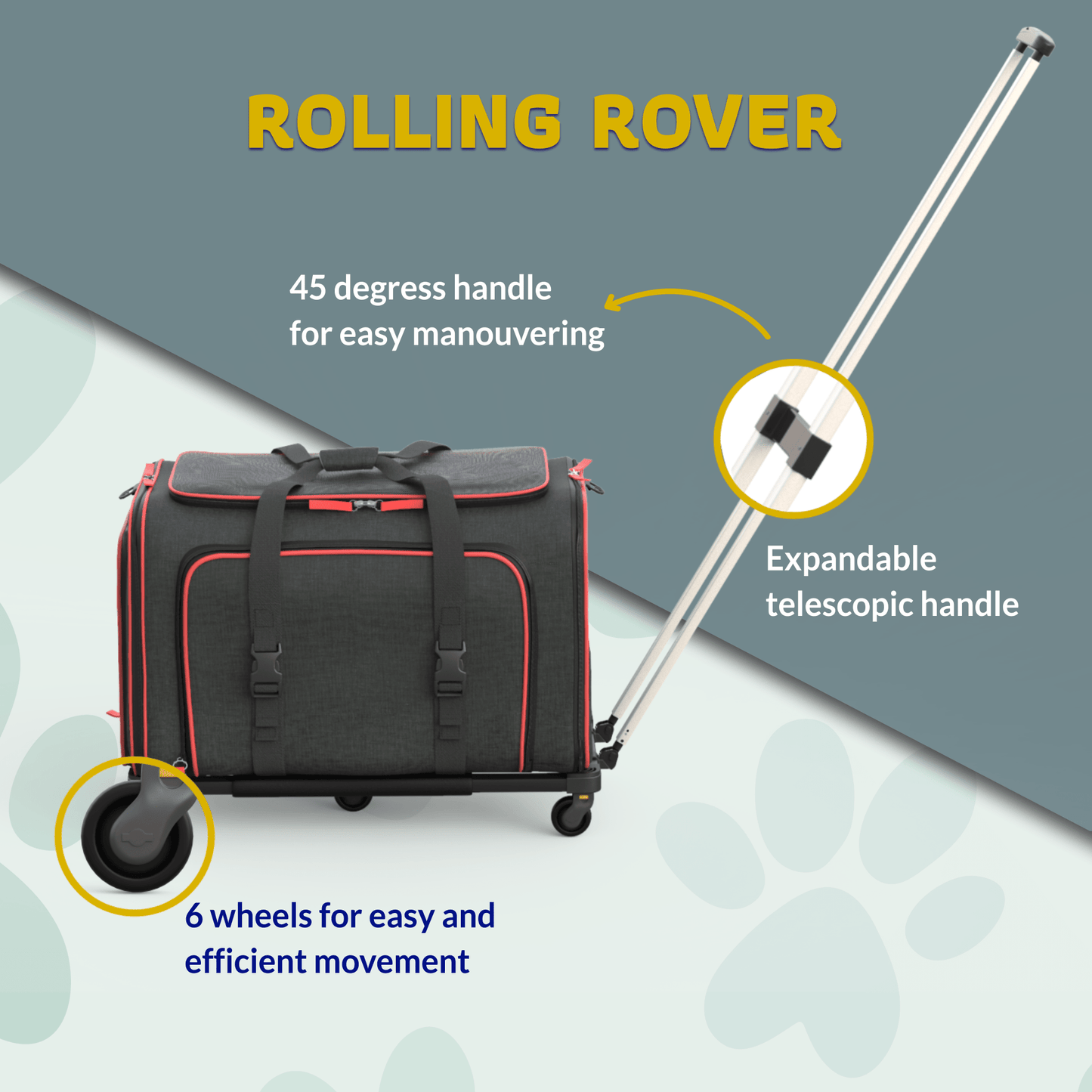 Rolling Rover Airline Compliant Expandable Wheeled Pet Carrier
