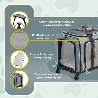 Rolling Rover Airline Compliant Expandable Wheeled Pet Carrier