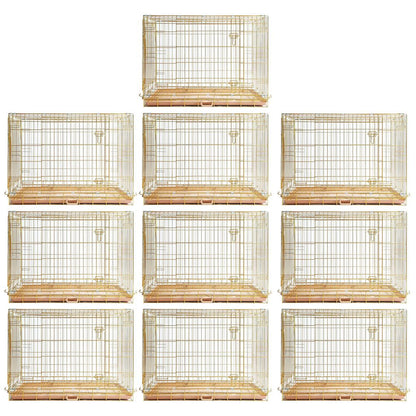 24-42" Collapsible Copper Gold Dog Crate GLD24/30/36/42