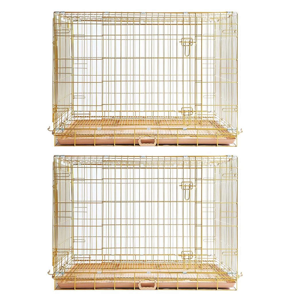 24-42" Collapsible Copper Gold Dog Crate GLD24/30/36/42