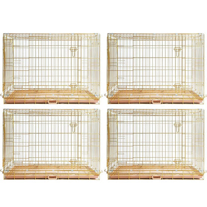 24-42" Collapsible Copper Gold Dog Crate GLD24/30/36/42