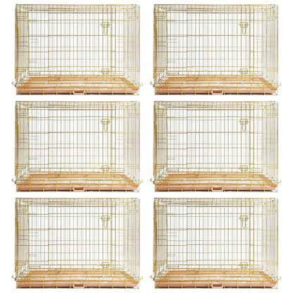 24-42" Collapsible Copper Gold Dog Crate GLD24/30/36/42