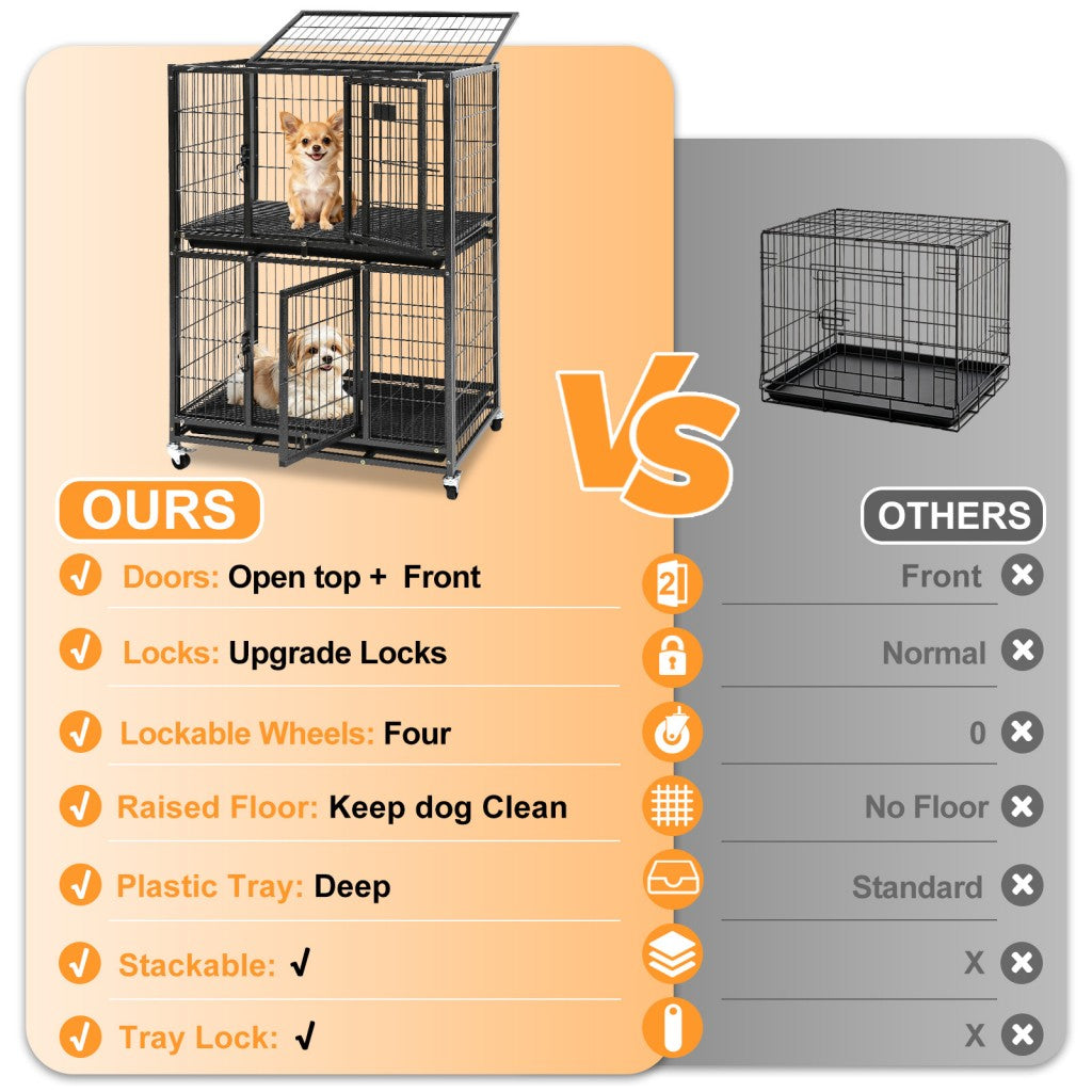 31" Two-Tier Dog Crate 46A