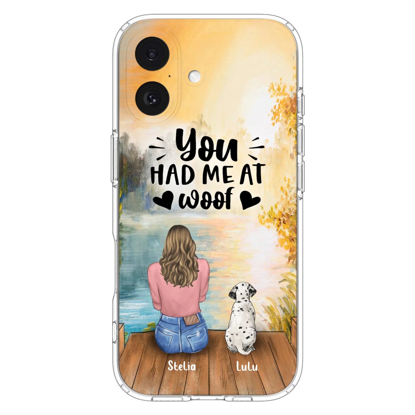 Custom Personalized Dog Mom Phone Case - Gifts For Dog Lovers With Upto 4 Dogs - You Had Me At Woof - Case For iPhone, Samsung