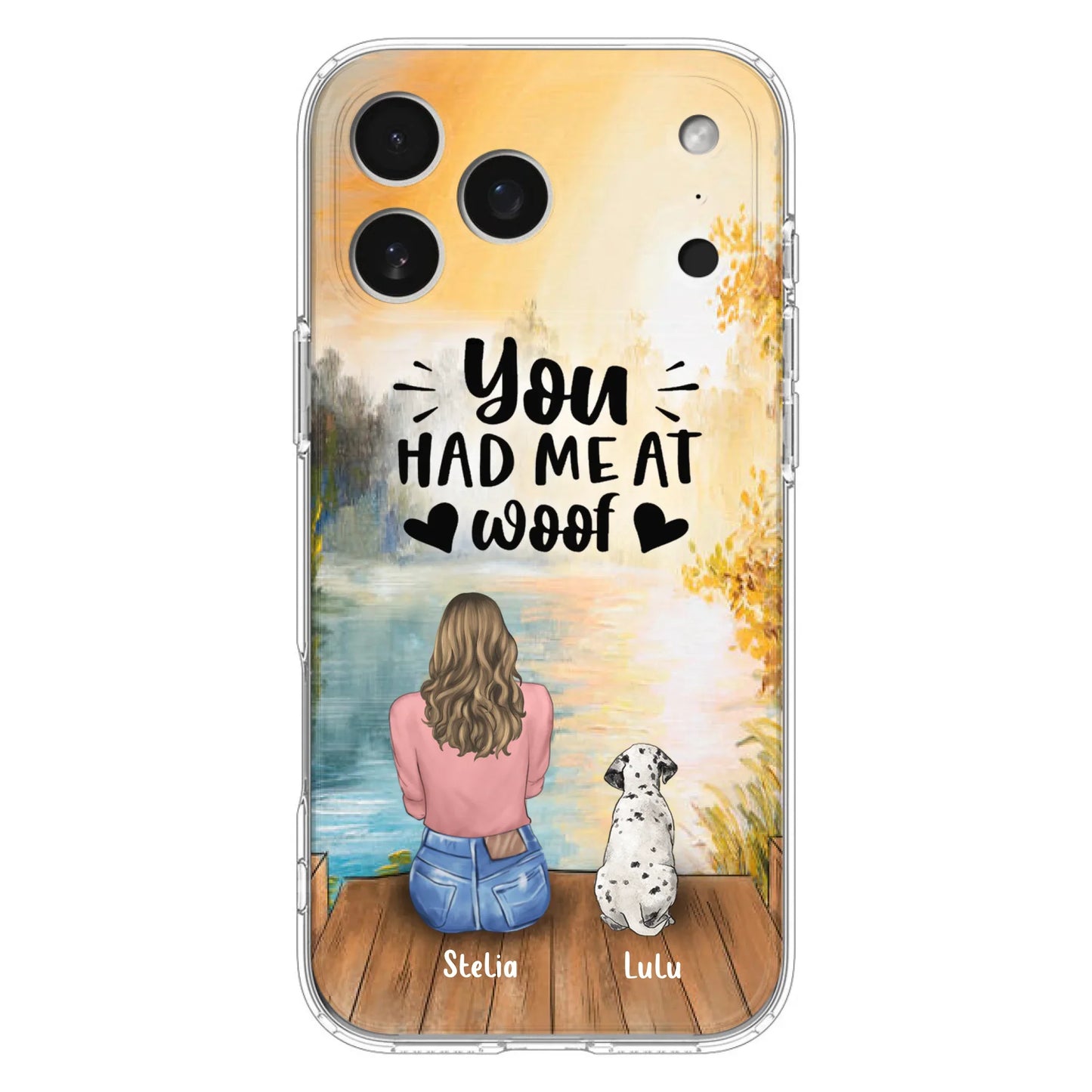 Custom Personalized Dog Mom Phone Case - Gifts For Dog Lovers With Upto 4 Dogs - You Had Me At Woof - Case For iPhone, Samsung