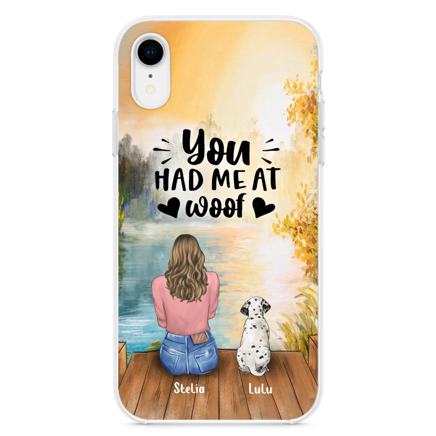 Custom Personalized Dog Mom Phone Case - Gifts For Dog Lovers With Upto 4 Dogs - You Had Me At Woof - Case For iPhone, Samsung