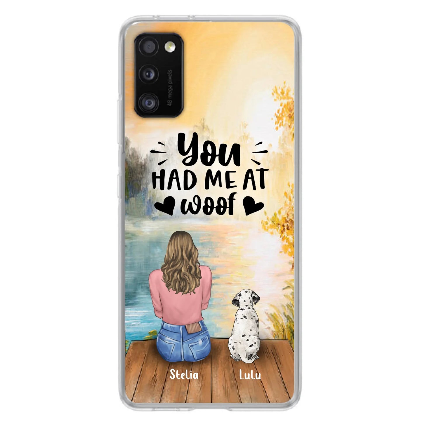 Custom Personalized Dog Mom Phone Case - Gifts For Dog Lovers With Upto 4 Dogs - You Had Me At Woof - Case For iPhone, Samsung
