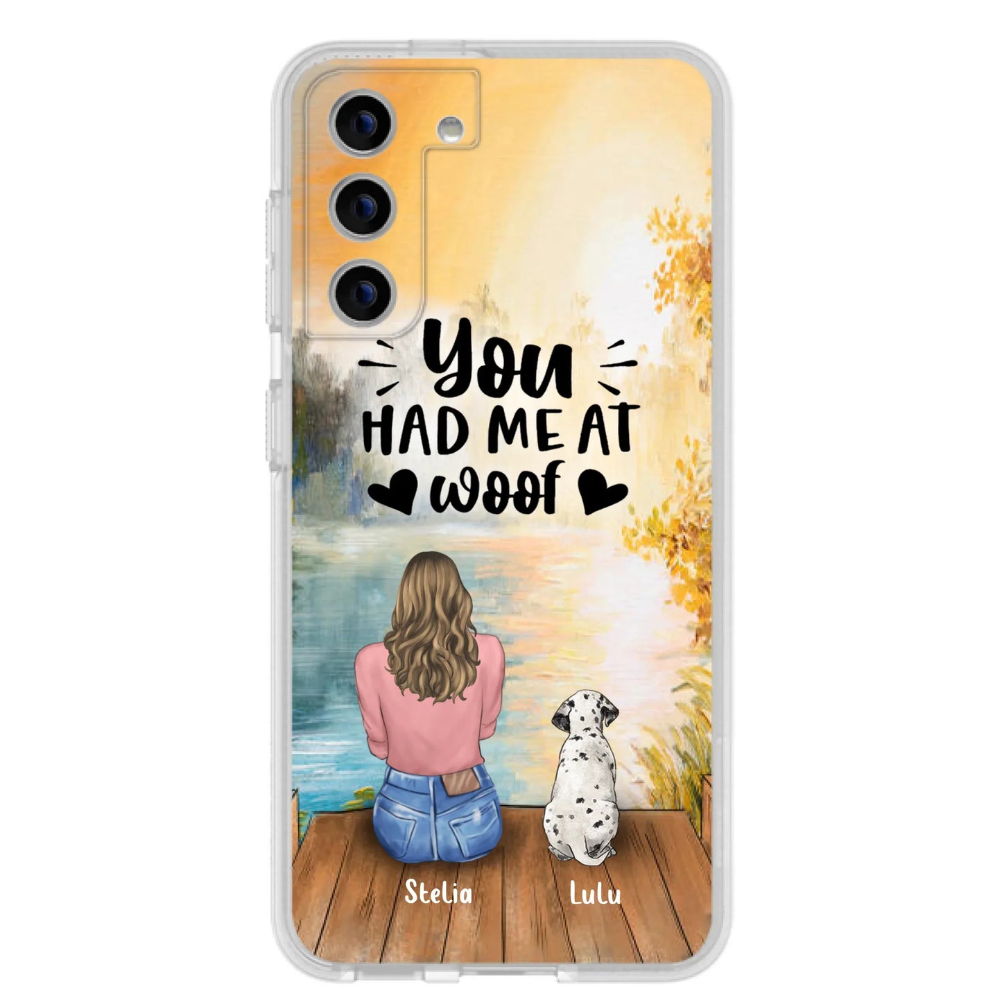 Custom Personalized Dog Mom Phone Case - Gifts For Dog Lovers With Upto 4 Dogs - You Had Me At Woof - Case For iPhone, Samsung