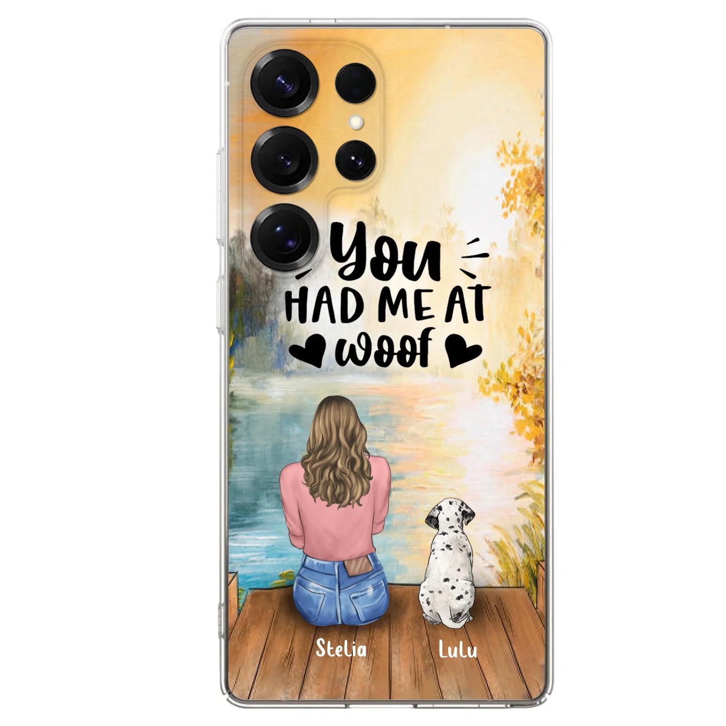 Custom Personalized Dog Mom Phone Case - Gifts For Dog Lovers With Upto 4 Dogs - You Had Me At Woof - Case For iPhone, Samsung