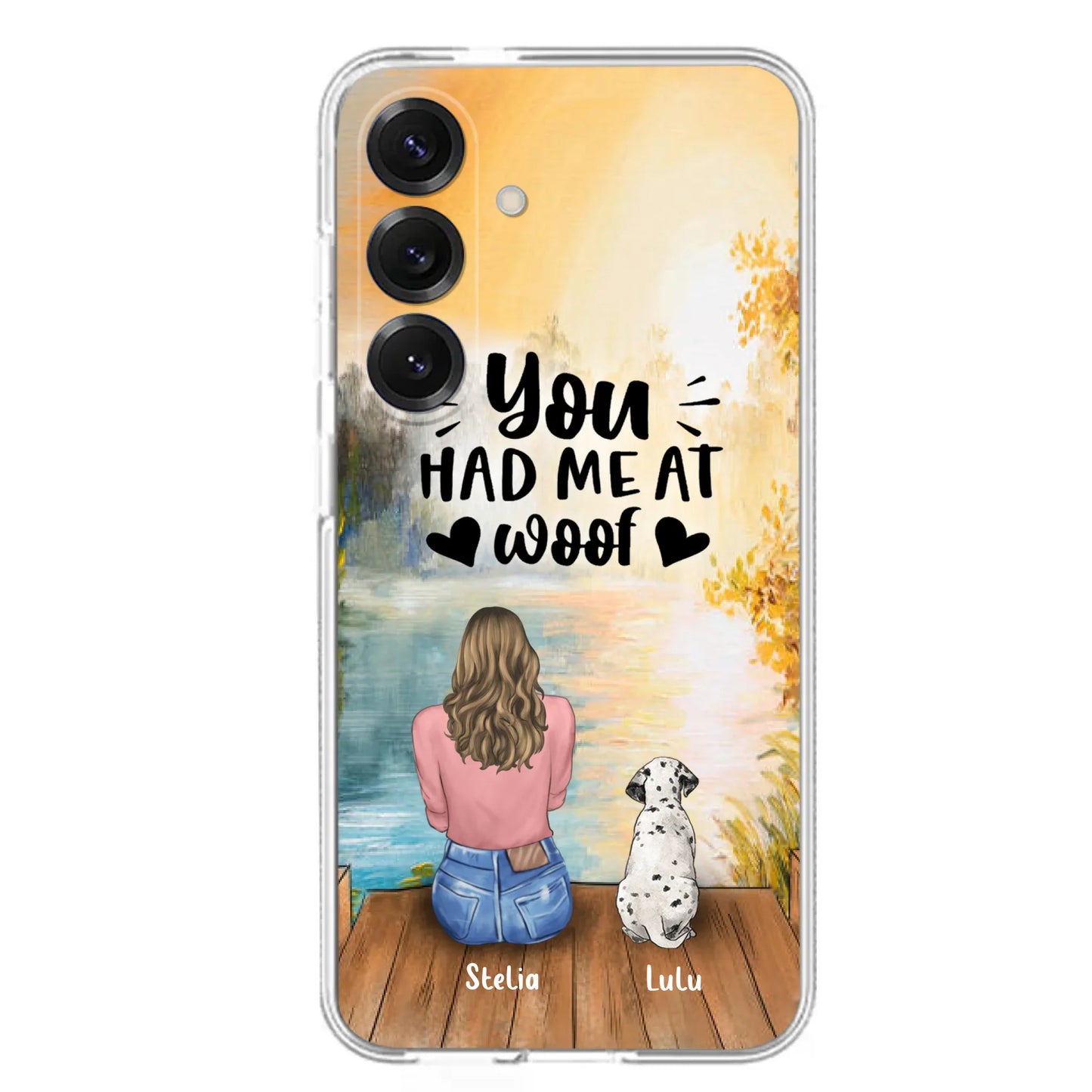 Custom Personalized Dog Mom Phone Case - Gifts For Dog Lovers With Upto 4 Dogs - You Had Me At Woof - Case For iPhone, Samsung