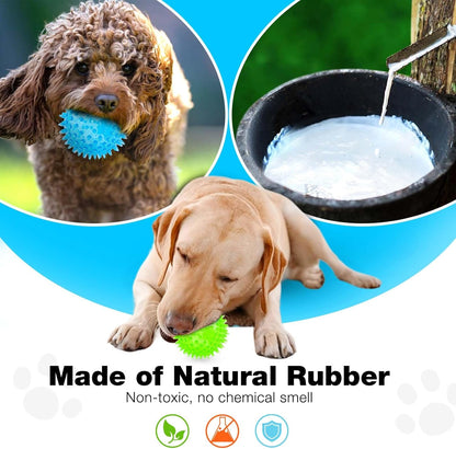 2.5” Squeaky Interactive Dog Balls for Puppy Teething Chew Toys for Small Dogs for Clean Teeth and Training