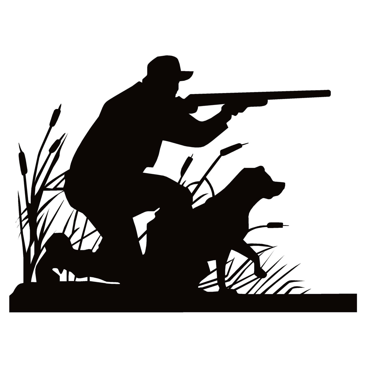 Hunter with Dog Sticker – Hunting Dog Window Vinyl Decal 7216