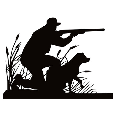 Hunter with Dog Sticker – Hunting Dog Window Vinyl Decal 7216