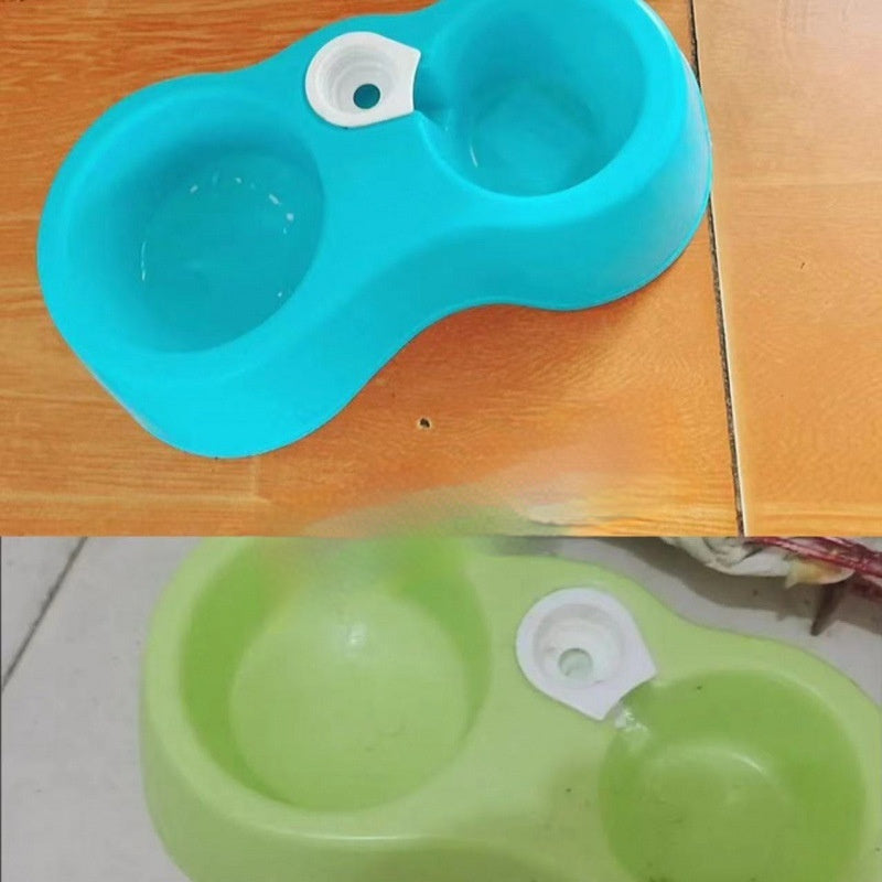 Double Bowl Ceramic Pet Automatic Dog Water Bowl Stainless Steel Cat Bowl