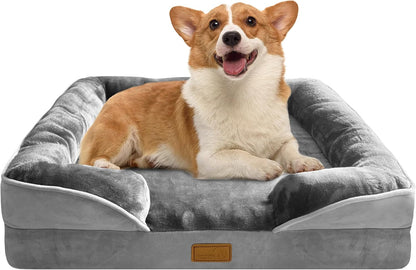 Orthopedic Dog Bed Sofa with Bolster Washable Cover Waterproof Liner