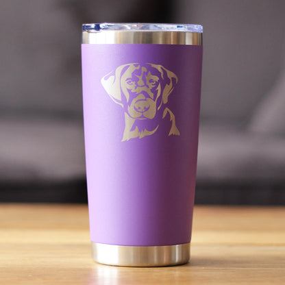 Black Lab Face - Labrador Retriever - Insulated Coffee Tumbler Cup with Sliding Lid - Stainless Steel Insulated Mug - Fun Unique Dog Themed Decor Gifts