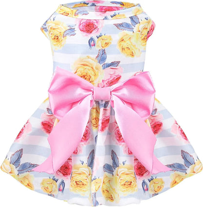 Dog Dress Cute Small Dog Outfit Cotton Puppy Clothes Breathable All Colors