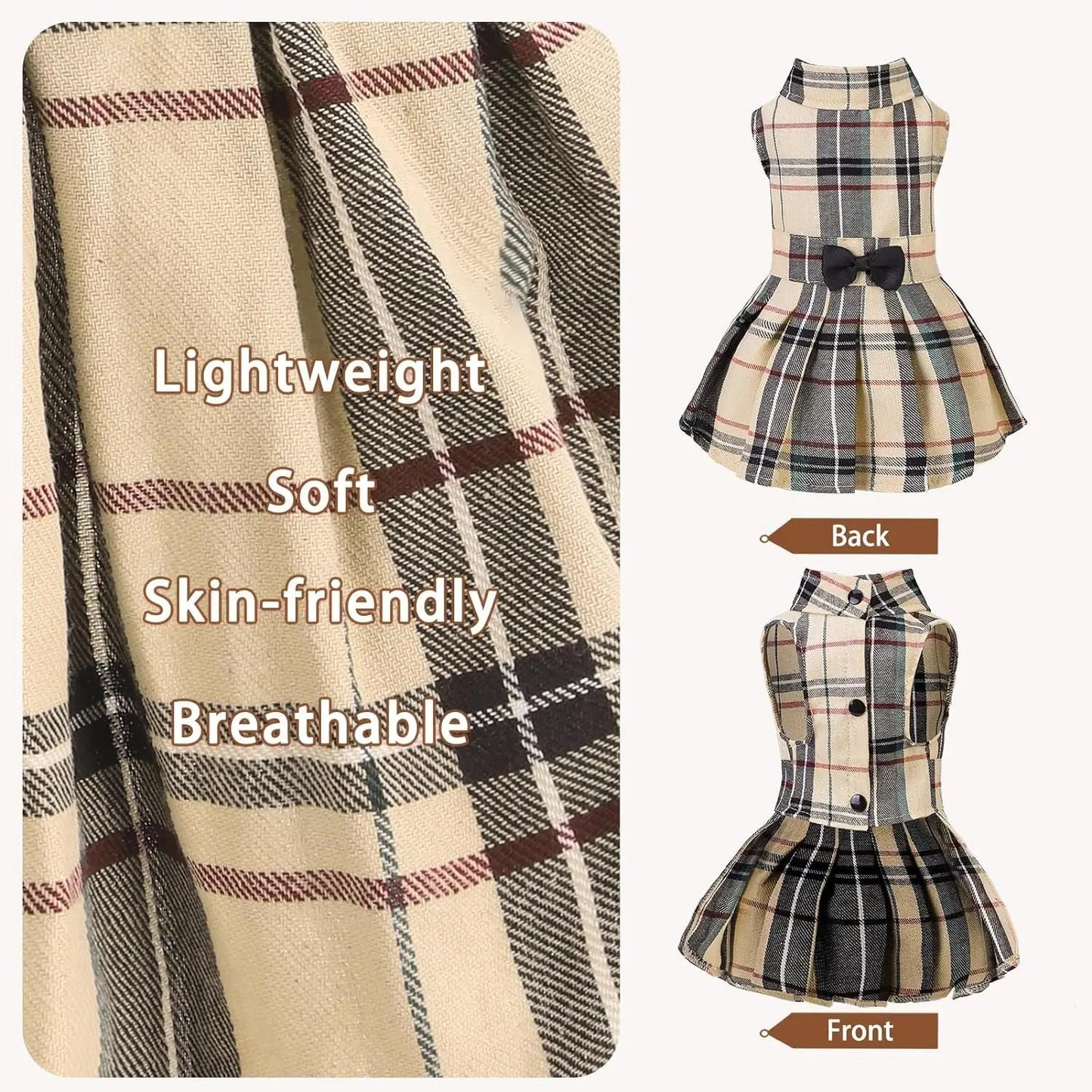 Dog Dress Cute Small Dog Outfit Cotton Puppy Clothes Breathable All Colors