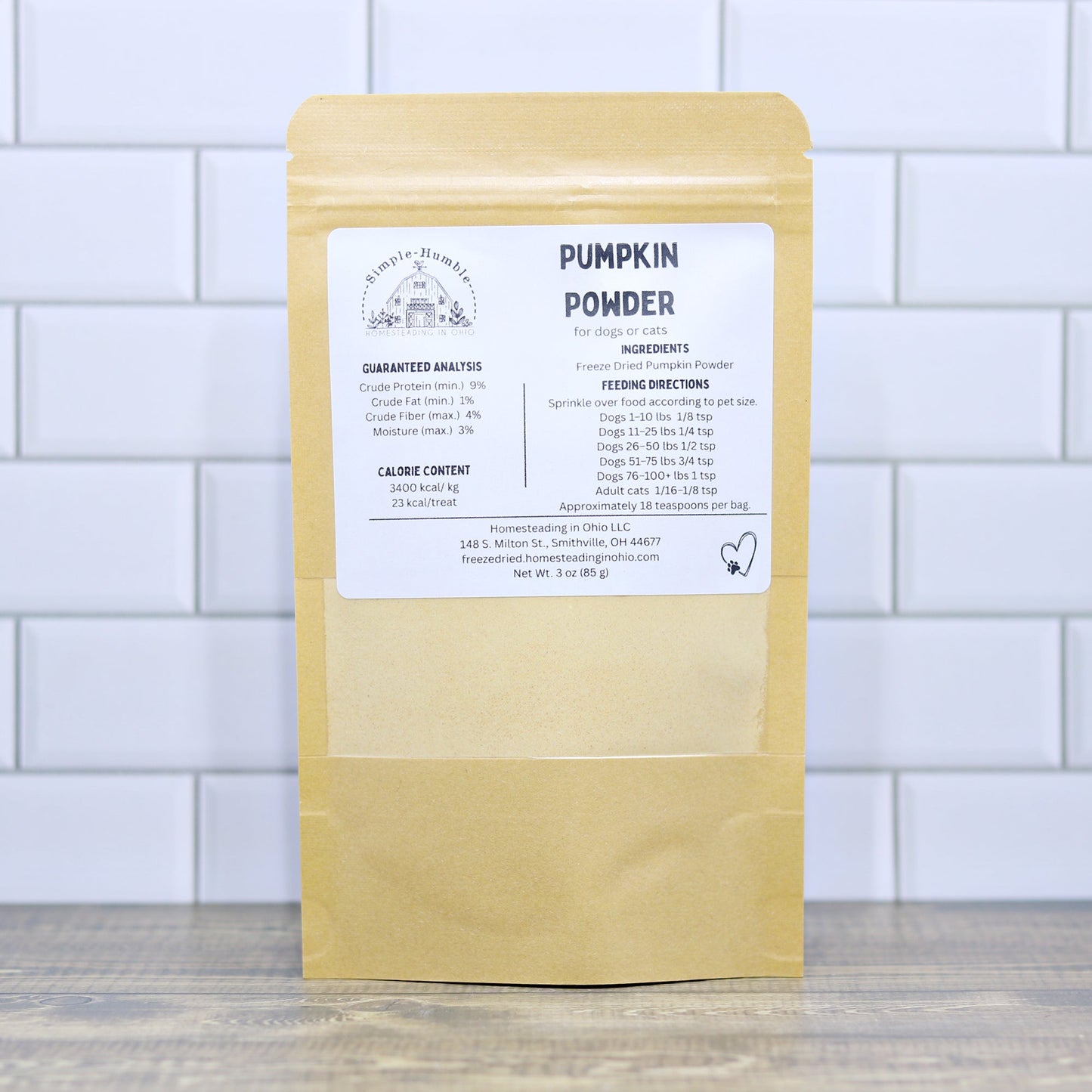 Pumpkin Powder for Dogs & Cats | Freeze Dried Pumpkin Food Topper & Digestive Support