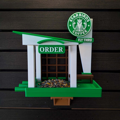 ADG42 The Starbirds Parody Coffee Shop Bird Feeder