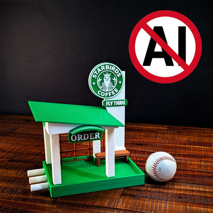ADG42 The Starbirds Parody Coffee Shop Bird Feeder