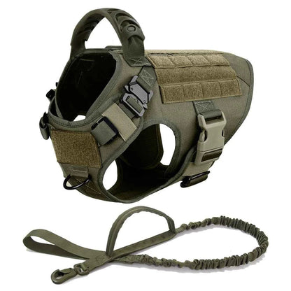Heavy Duty No Pull Dog Harness and Leash Set – Tactical Training Vest for Medium to Large Dogs