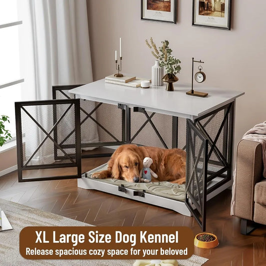 Heavy Duty Wooden Dog Crate End Table For Large Breeds