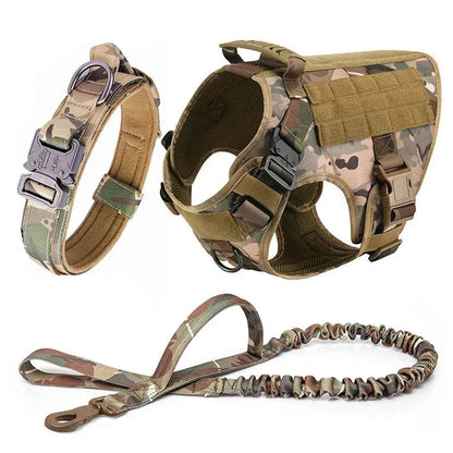 Heavy Duty No Pull Dog Harness and Leash Set – Tactical Training Vest for Medium to Large Dogs