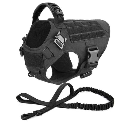 Heavy Duty No Pull Dog Harness and Leash Set – Tactical Training Vest for Medium to Large Dogs