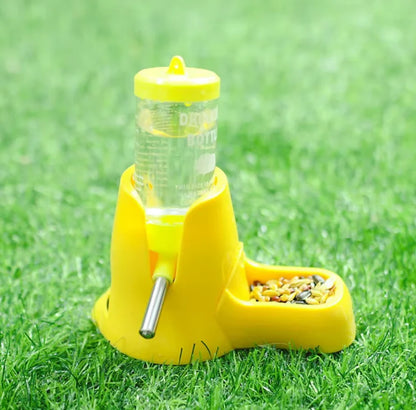 Random Automatic Water Bottle Drinking Feeder Dispenser Bottle 80ML with Food Feeder Station bowl Pet Container for Small Animal