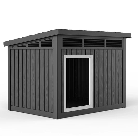 Resin Dog House With Hydraulic Rod Waterproof Insulated Kennel