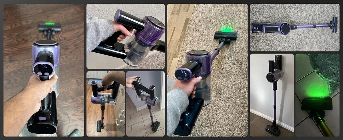 Cordless Handheld Vacuum Cleaner,55KPA,Touch Screen,Smart Dust Sensor,Auto Speed Control for Home Bed/Carpet/Pet Hair/Hard Floor