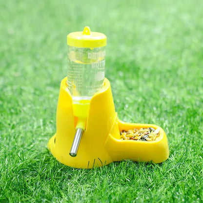 Random Automatic Water Bottle Drinking Feeder Dispenser Bottle 80ML with Food Feeder Station bowl Pet Container for Small Animal